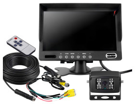 Vaizdo stebėjimo sistema (kamera 453709102, 7 colių monitorius 453709202, 2 kanalai, 20 m. prailginimo kabelis 453709301)