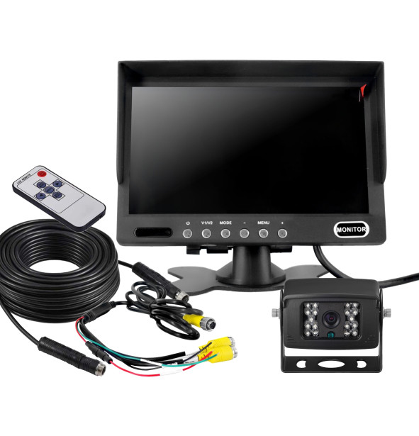 Vaizdo stebėjimo sistema (kamera 453709102, 7 colių monitorius 453709202, 2 kanalai, 10 m. prailginimo kabelis 453709301)